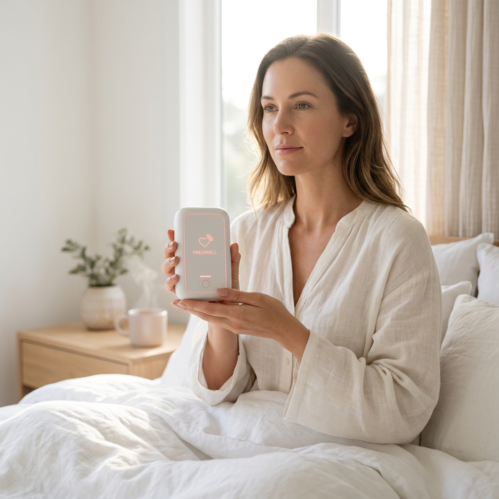 Freqwell Gerät in der Hand